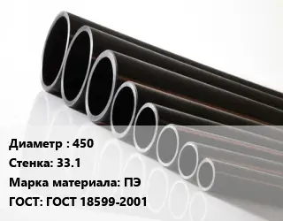 Труба полиэтиленовая 450х33.1 ПЭ ГОСТ: ГОСТ 18599-2001